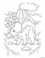 Volcano Triceratops sketch template