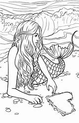 Coloring Mermaid Pages Printable Adults Adult Colouring Sheets Kids Advanced Book Fairy Fantasy Selina Beautiful Mermaids Color Girl Fenech Mystical sketch template