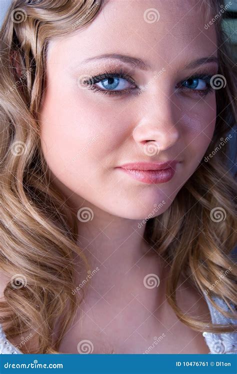 portrait of blonde blue eye cute girl stock image image of blonde