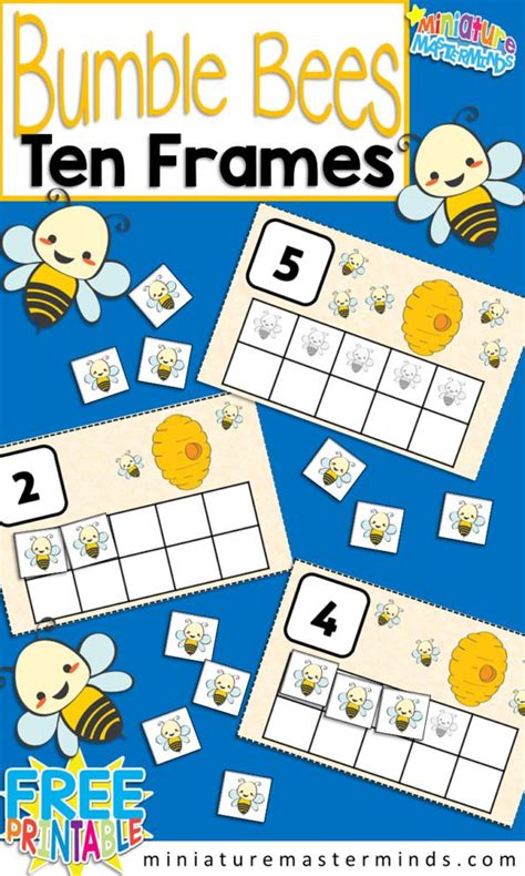 bumble bee preschool  frame counting activity bee classroom math