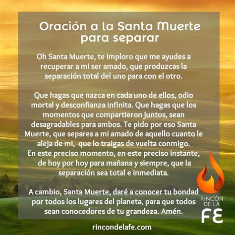 Oración A La Santa Muerte Para Separar Oraciones Poderosas