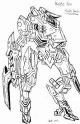 Rim Pacific Ronin Tacit Coloring Pages Striker Eureka Template Titanes Del Pacifico Jaegers Deviantart Robot sketch template