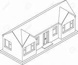 Isometric Drawing House Bungalow Double 3d Line Single Story Drawings Building Perspective Vector Getdrawings Infinity sketch template