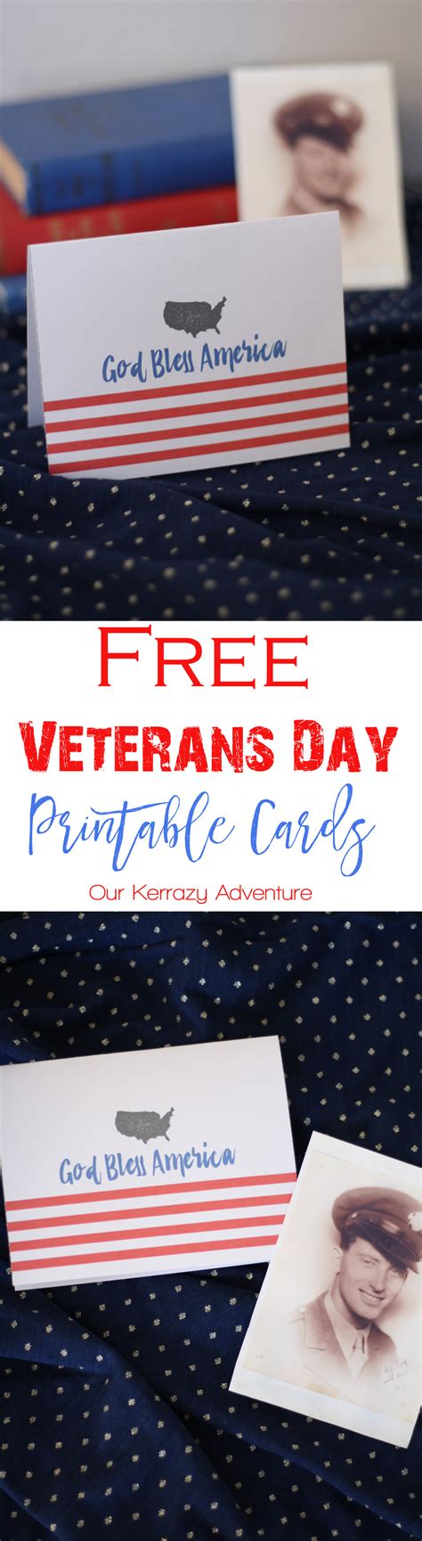 veterans day card printable  kerrazy adventure