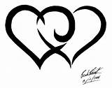 Tribal Heart Hearts Tattoo Designs Tattoos Flower Deviantart Double Drawings Simple Clipart Clip Cliparts Intertwined Two Drawing Stencil Cute Dragon sketch template