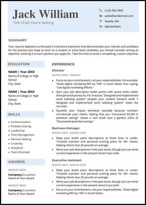 resume templates word designed