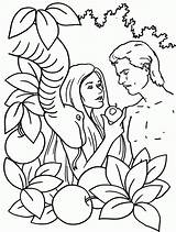 Coloring Garden Eden Eve Adam Popular Color sketch template