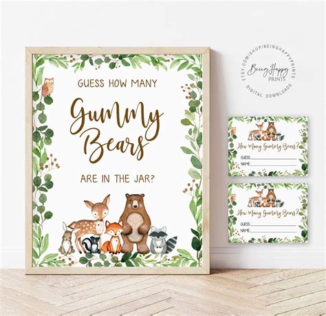 guess   gummy bears woodland baby shower games etsy