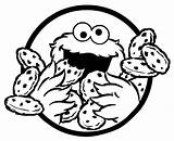 Cookie Coloring Monster Pages Cookies Printable Face Sesame Kids Street Para Colorear Sheets Template Dibujos Baby Monsters Elmo Milk Print sketch template