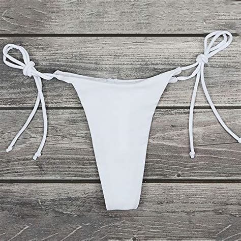 Tainehs Womens Sexy Halter Thong Bikini Bottom Micro String Tanning