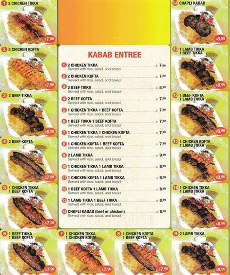aria kabab menu menu for aria kabab kew gardens hills new york city
