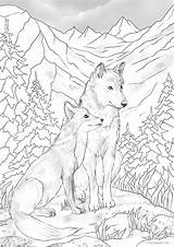 Wolf Fox Coloring Pages Favoreads Colouring Mountain Adult Printable Choose Board Nature Mandala Adults sketch template