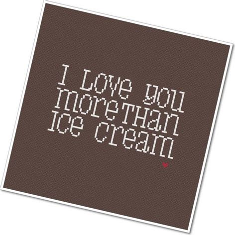 I Love You More Than Ice Cream Pdf Cross Stitch Pattern Etsy