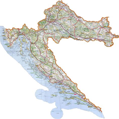 geografska karta hrvatske  karta