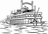 Boat Orleans Steam Clip Vector Steamboat River Mississippi Illustration Lang sketch template