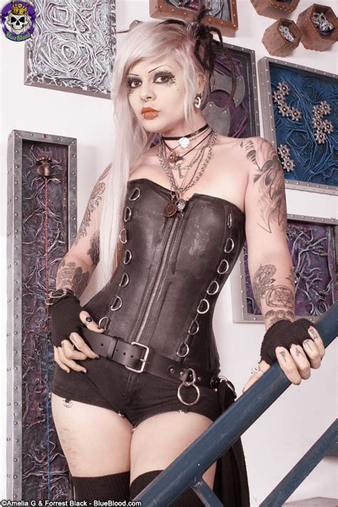 sexy tattooed cute ass goth in leather corset pichunter