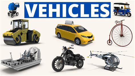 learn vehicles   pictures vehicles  english part  youtube