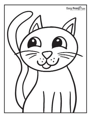 cat coloring pages easy peasy  fun
