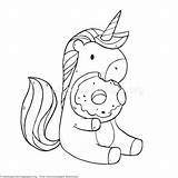 Unicorn Coloring Pages Donut Cute Eating Donuts Printable Animal Colorat Mermaid Easy Cartoon Instant Kids Adults Drawing Girls Getcoloringpages Visit sketch template