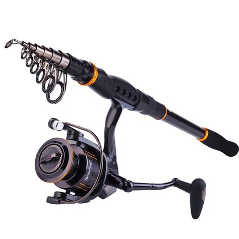 spinning reel fishing rod reel combos fishing rod pole carbon telescopic  ebay