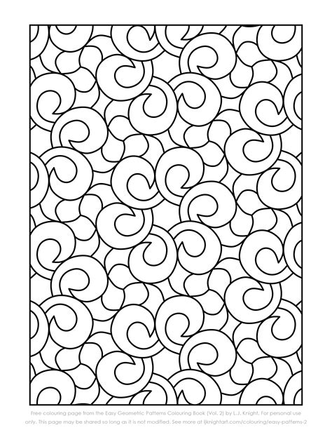 simple pattern printable colouring page lj knight art