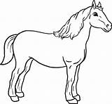 Horse Coloring Kids Printable Simple sketch template