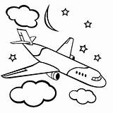 Coloring Pages Sky Airplane sketch template