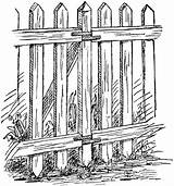 Fence Picket Drawing Clipart Fences Old Wooden Clip Garden Border Gate Farm Drawings Sketch Cliparts Privacy Make Sketches Etc Picketfence sketch template