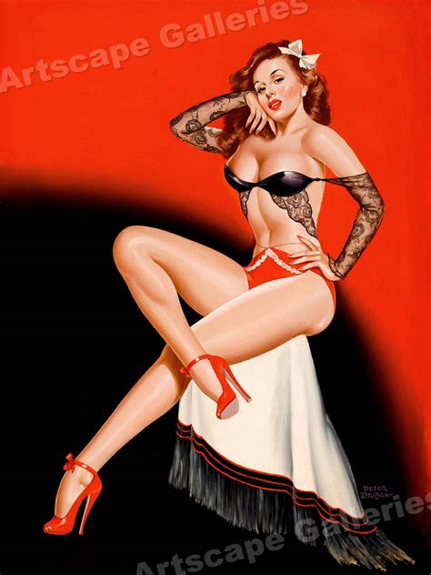 1940s Driben Classic American Pin Up Poster Black Lace Beauty 20x28