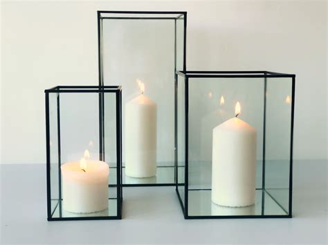 Black Framed Glass Candle Box Small Medium Large 48 Available 12