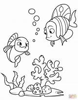 Coloring Fish Coral Pages Kids Happy Little Koraal Book sketch template