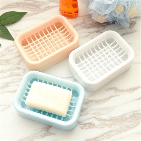 pc plastic portable soap dish plastic bathroom creative double