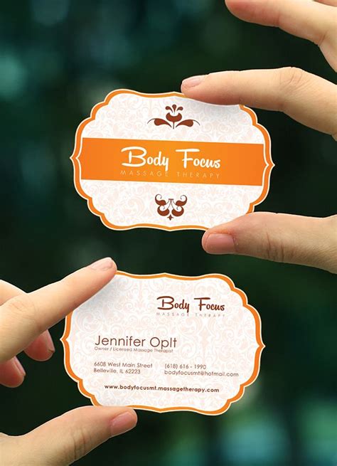 massage therapy business card templates professional