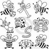 Insects Coloring Kids Drawing Insect Stock Pages Royalty Cartoon Vector Drawings Bee Illustration Book Children Clip Draw Sheet Dreamstime Board sketch template