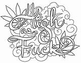 Coloring Pages Words Printable 420 Weed Swear Word Name Adult Cuss Curse Graffiti Book Print Adults Color Cursing Colouring Getdrawings sketch template