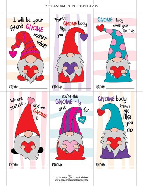 printable valentine gnomes