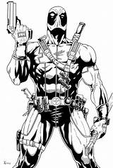 Deadpool Getdrawings Chibi Lápiz Inked Superhero sketch template