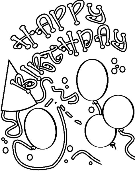 birthday card  pictures balloons colorin  kids birthday