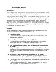 job interview outlinedocx job interview outline introduction