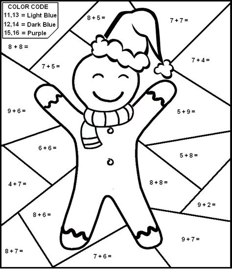 christmas worksheet color  number math worksheet  kids