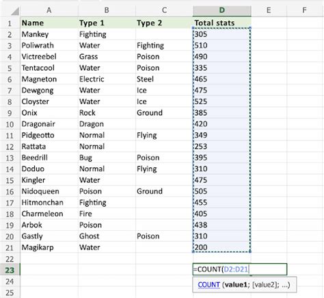 excel add cells excel count function