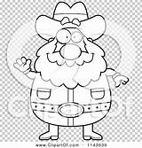 Prospector Chubby Waving Miner Outlined Thoman sketch template
