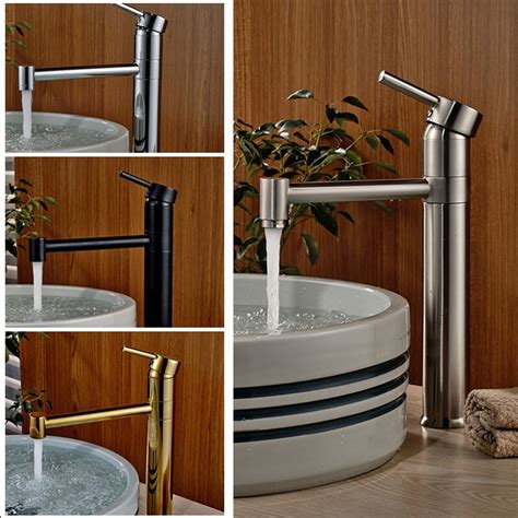 luxury  long spout basin sink faucet countertop bathroom mixer tap single handle deck mounted