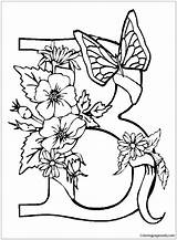 Letter Coloring Butterfly Pages sketch template