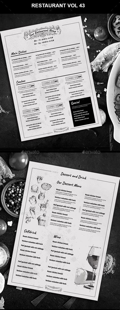 restaurant menu design template psd   https