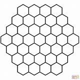 Honeycomb Hexagon Tessellation Coloring Printable Bee Pages Pattern Template Honey Patterns Comb Stencil Drawing Outline Print Hexagons Crafts Designs Color sketch template