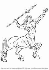 Centaur Draw Drawing Creatures Step Learn Other Getdrawings sketch template