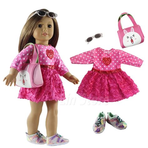 1 Set Doll Clothes Outfit Clothes Shoes For 18 Inch American Girl Doll