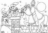 Sinterklaas Dak Paard Zwarte Sint Piet Pieten Downloaden Pakjes Schoorsteen Tekeningen Kleurwedstrijd Tekenen Knutselen sketch template