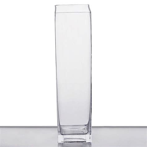 Balsacircle Clear 16 Tall Glass Square Centerpiece Vase Centerpieces